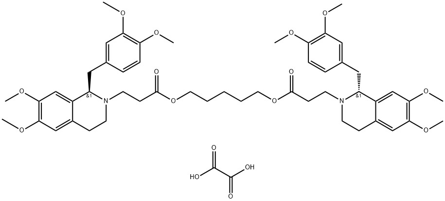 (1R,1'R)-2,2'-(3,11-Dioxo-4,10-dioxatridecamethylene)-bis-(1,2,3,4-tetrahydro-6,7-dimethoxy-1-veratrylisoquindline) -dioxalate