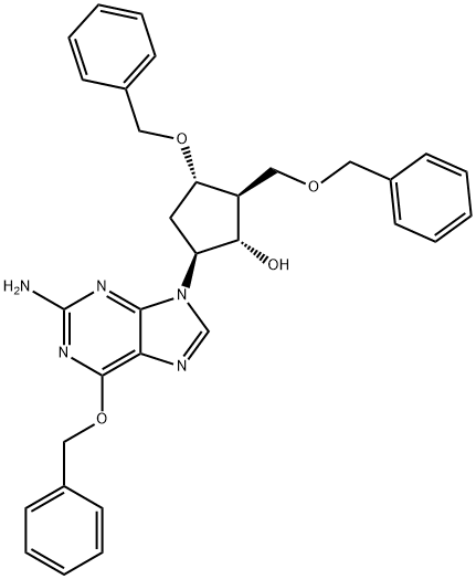(1S၊2S၊3S၊5S)-5-(2-Amino-6-(benzyloxy)-9H-purin-9-yl)-3-(benzyloxy)-2-(benzyloxymethyl)cyclopentanol