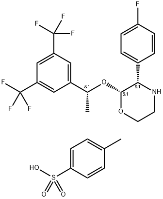 (2R၊3S)-2-[(1R)-1-[3.5-Bis(trifluoromethyl)phenyl]ethoxy]-3-(4-fluorophenyl)morpholine 4-methylbenzenesulfonate