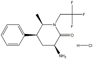 (3S,5S,6R)-3-amino-6-methyl-5-phenyl-1-(2,2,2-trifluoroethyl)piperidin-2-one ဟိုက်ဒရိုကလိုရိုက်