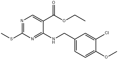 (5-PyriMidinecarboxylicacid၊ 4-[[(3-chloro-4-Methoxyphenyl)Methyl]aMino]-2-(Methylthio)-၊ethyl ester)
