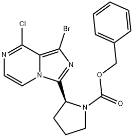 (၎)-benzyl 2-(1-bromo-8-chloroimidazo[1,5-a]pyrazin-3-yl)pyrrolidine-1-carboxylate
