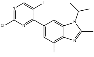 1H-BenziMidazole၊ 6-(2-chloro-5-fluoro-4-pyriMidinyl)-4-fluoro-2-Methyl-1-(1-Methylethyl)-