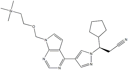 1H-Pyrazole-1-propaneitrile၊ β-cyclopentyl-4-[7-[[2-(triMethylsilyl)ethoxy]Methyl]-7H-pyrrolo[2,3-d]pyriMidin-4-yl]-, (βR) -