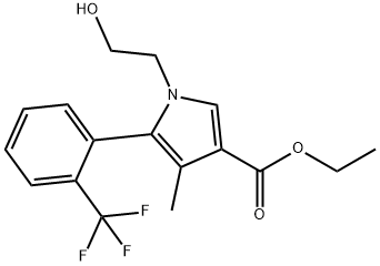 1H-Pyrrole-3-carboxylic acid၊ 1-(2-hydroxyethyl)-4-methyl-5-[2-(trifluoromethyl)phenyl]-၊ ethyl ester