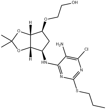 2-((((3aR၊4S၊6R,6aS)-6-((5-amino-6-chloro-2-(propylthio)pyrimidin-4-yl)amino)-2,2-dimethyltetrahydro-3aH-cyclopenta[ d][1,3]dioxol-4-yl)oxy) အီသနော