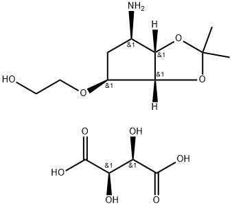 2-((3aR၊4S၊6R,6aS)-6-amino-2,2-dimethyltetrahydro-3aH-cyclopenta[d][1,3]dioxol-4-yloxy) အီသနော L-tataric အက်ဆစ်