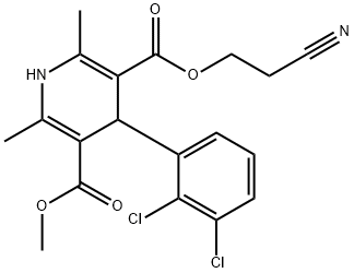 4-(2,3-Dichloro-phenyl)-2,6-dimethyl-1,4-dihydro-pyridine-3,5-dicarboxylic acid 3-(2-cyano-ethyl) ester 5-methyl အီစတာ