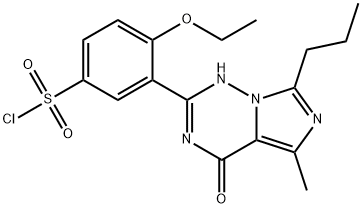 4-Ethoxy-3-(5-methyl-4-oxo-7-propyl-3,4-dihydro-imidazo[5,1-f][1,2,4]-triazin-2-yl)benzene-sulfonyl ကလိုရိုက်