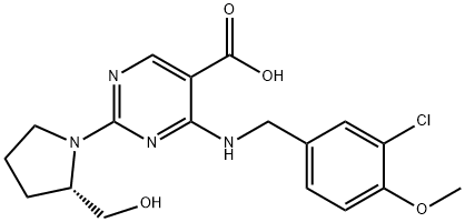 5-PyriMidinecarboxylic acid၊ 4-[[(3-chloro-4-Methoxyphenyl)Methyl]aMino]-2-[(2S)-2-(hydroxyMethyl)- 1-pyrrolidinyl]-
