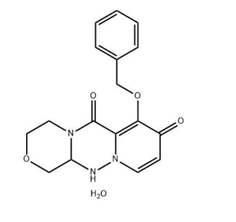 7-(benzyloxy)-3,4,12,12a-tetrahydro-1H-[1,4]oxazino[3,4-c]pyrido[2,1-f][1,2,4]triazine-6၊ 8-dio ne, hemihydrate