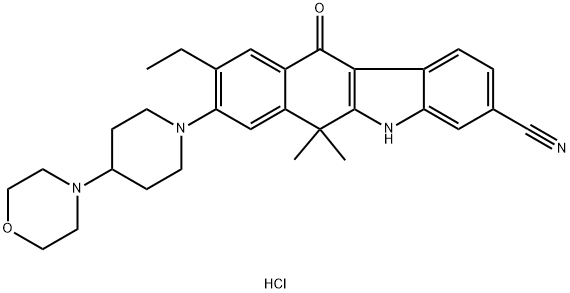 9-ethyl-6,6-diMethyl-8-(4-Morpholinopperidin-1-yl)-11-oxo-5a၊6,11,11a-tetrahydro-5H-benzo[b]carbazole-3-carbonitrile hydrochloride