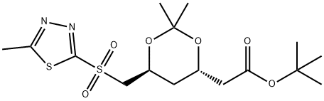 D-erythro-Hexonic acid၊ 2,4,6-trideoxy-3,5-O-(1-methylethylidene)-6-[(5-methyl-1,3,4-thiadiazol-2-yl)sulfonyl]- , 1,1-dimethylethyl အီစတာ