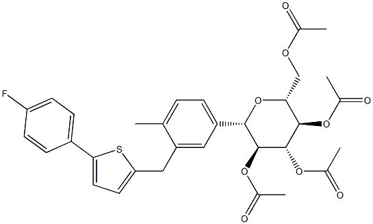D-Glucitol၊ 1.5-anhydro-1-C-[3-[[5-(4-fluorophenyl)-2-thienyl]Methyl]-4-Methylphenyl]-၊ tetraacetate၊ (1S)- (9CI)