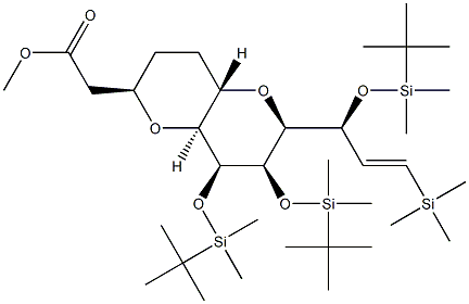 မီသိုင်း 2-((2R,4aS,6S,7R,8S,8aS)-7,8- bis((tert-butyldimethylsilyl)oxy)-6-((S,E)-1- ((tert-butyldimethylsilyl)oxy )-3- (trimethylsilyl)allyl)octahydropyrano [3,2- b]pyran-2-yl)acetate