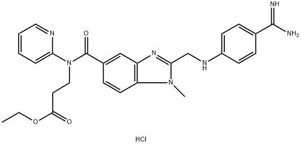 N-[[[2-[[[4-(Aminoiminomethyl)phenyl]amino]methyl]-1-methyl-1H-benzimidazol-5-yl]carbonyl]-N-(2-pyridinyl)-beta-alanine ethyl ester hydrochloride