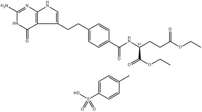 N-[4-[2-(2-Amino-4,7-dihydro-4-oxo-3H-pyrrolo[2,3-d]pyrimidin-5-yl)ethyl]benzoyl]-L-glutamic acid 1၊ 5-diethyl ester 4-methylbenzenesulfonate