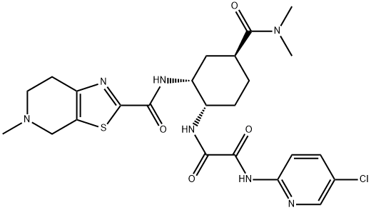 N-(5-Chloropyridin-2-yl)-N'-[(1S,2R,4S)-4-[(dimethylamino)carbonyl]-2-[[(5-methyl-4,5,6,7- တက်ထရာဟိုက်ဒရိုသီယာဇောလို[5,4-c]pyridin-2-yl)ကာဗွန်နိုင်း]အမိုင်နို]cyclohexyl]ethanediamide