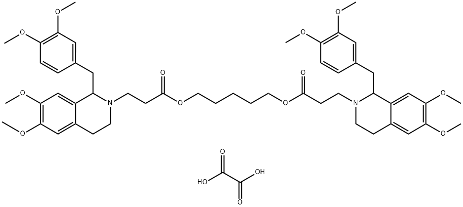 Pentamethylene bis[1-(3,4-dimethoxybenzyl)-3,4-dihydro-6,7-dimethoxy-1H-isoquinoline-2-propionate]၊ Dixalate