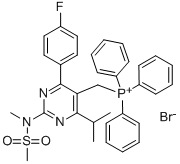 ဖော့စဖနီယမ်၊ [[4-(4-fluorophenyl)-6-(1-methylethyl)-2-[methyl(methylsulfonyl)amino]-5-pyrimidinyl] me