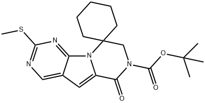 Spiro[cyclohexane-1,9'(6'H)-pyrazino[1',2':1,5]pyrrolo[2,3-d]pyrimidine]-7'(8'H)-carboxylic acid၊ 2' -(methylthio)-6'-oxo-၊ 1.1-dimethylethyl အီစတာ